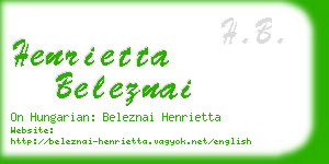 henrietta beleznai business card